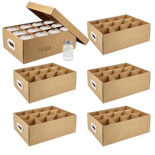 Cardboard Canning Jar Storage Boxes with Dividers