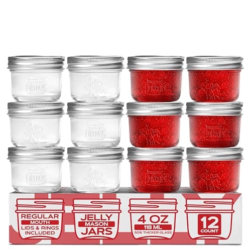 ForJars 4 oz Regular Mouth Canning Jars (12-pack)